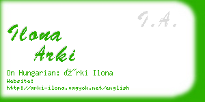 ilona arki business card